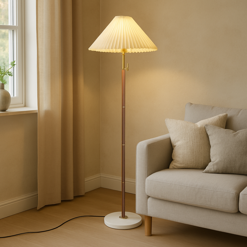 Yrus Vintage Wooden Floor Lamp