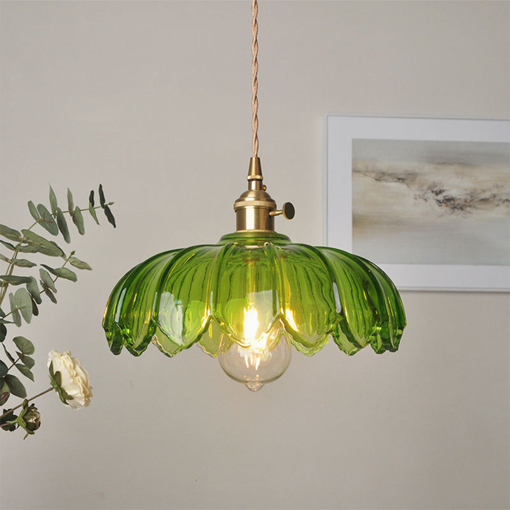 Glass Flower Pendant Light