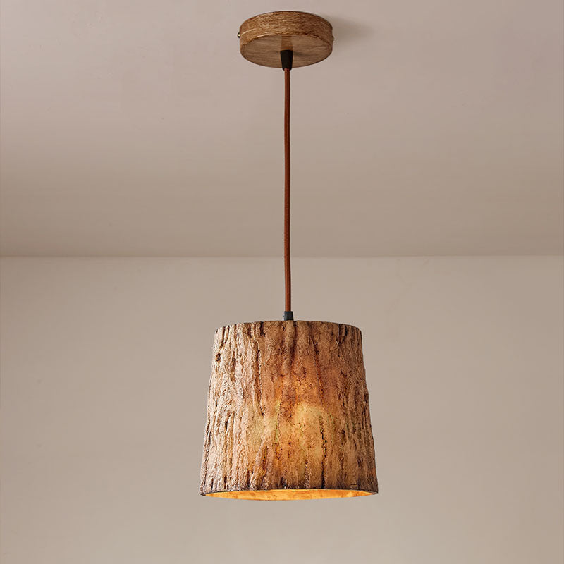 Wood Log Pendant Light