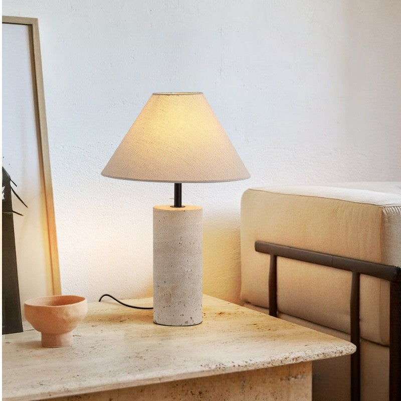 Lorie Marble + Linen Table lamp