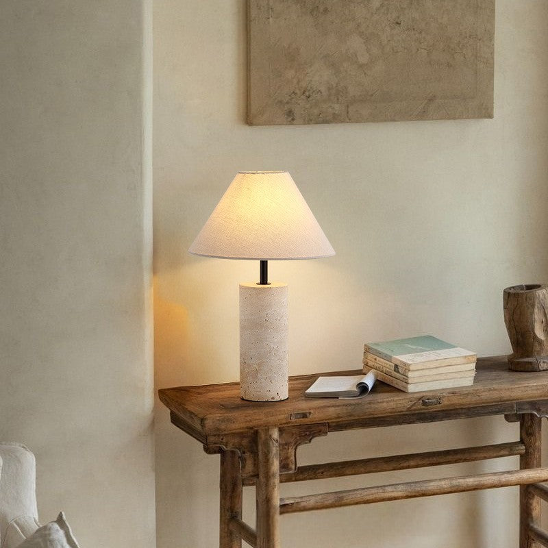 Lorie Marble + Linen Table lamp