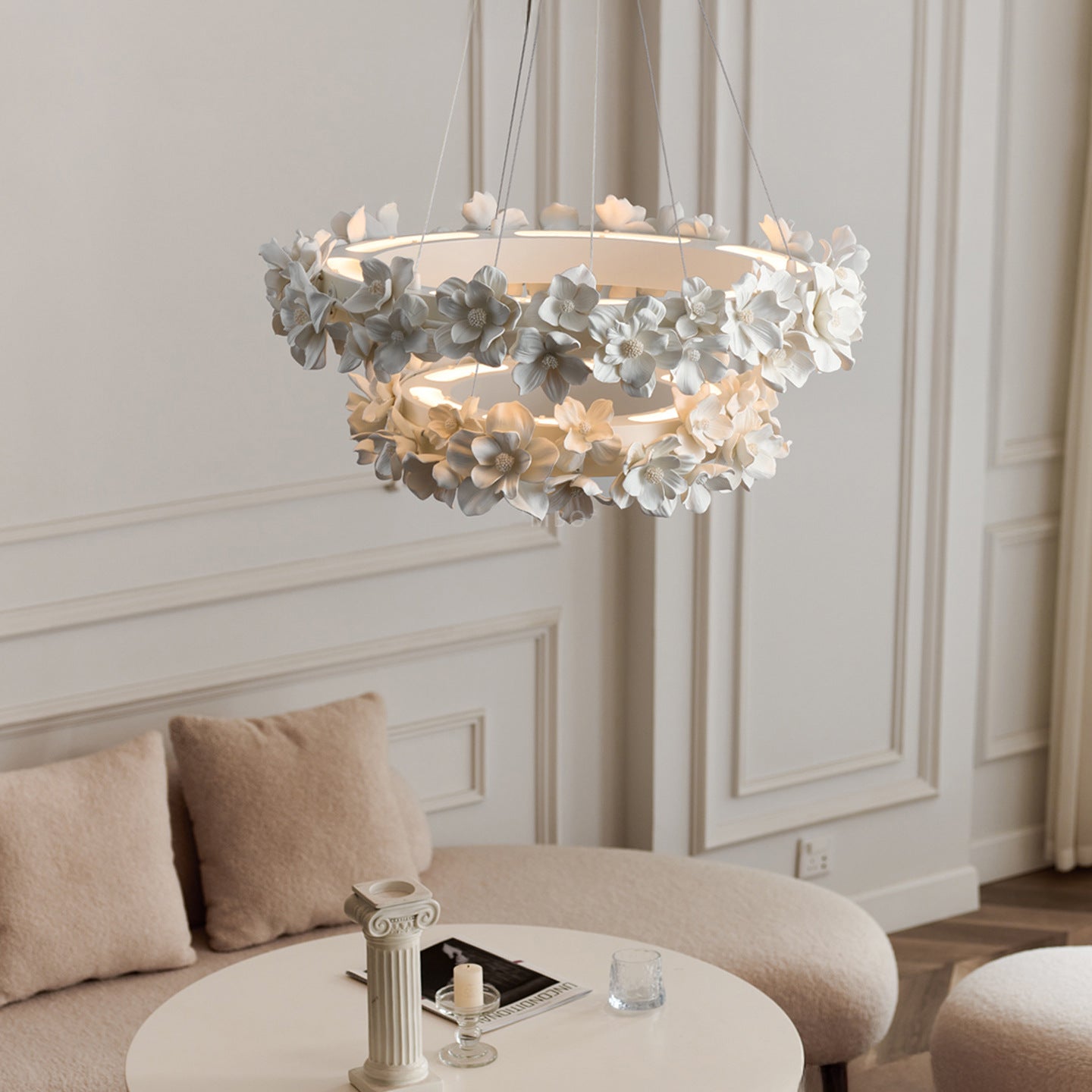Ceramic Flowers Chandelier