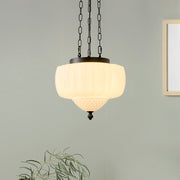 Lámpara colgante vintage de color blanco lechoso