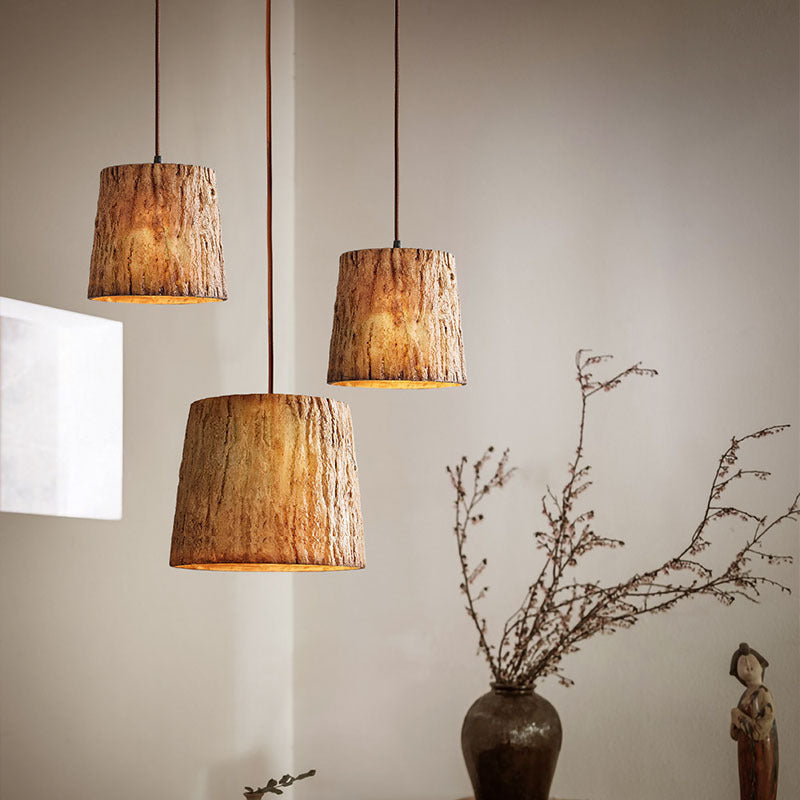 Wood Log Pendant Light