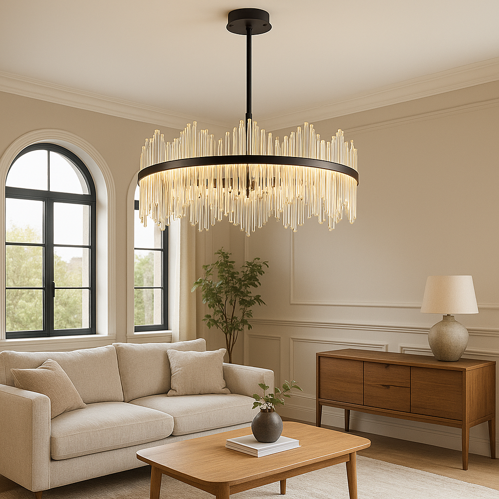 Terri Crystal Black Chandelier