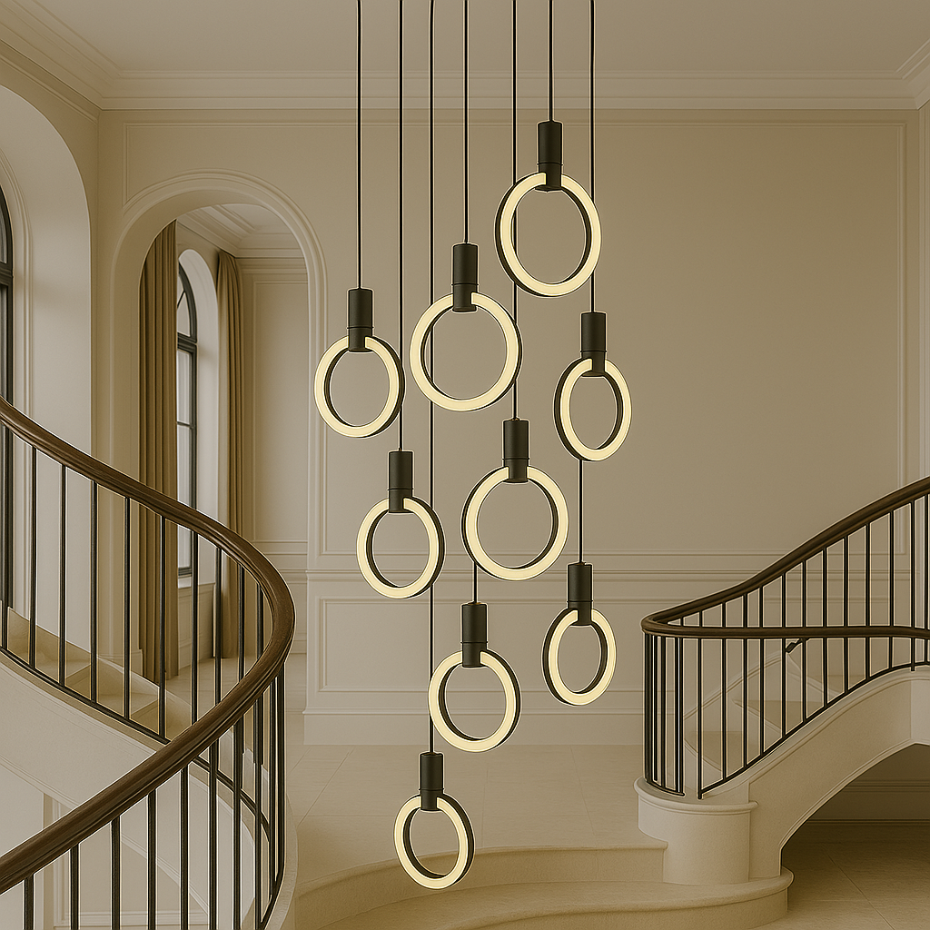7/10 Rings Staircase Chandelier