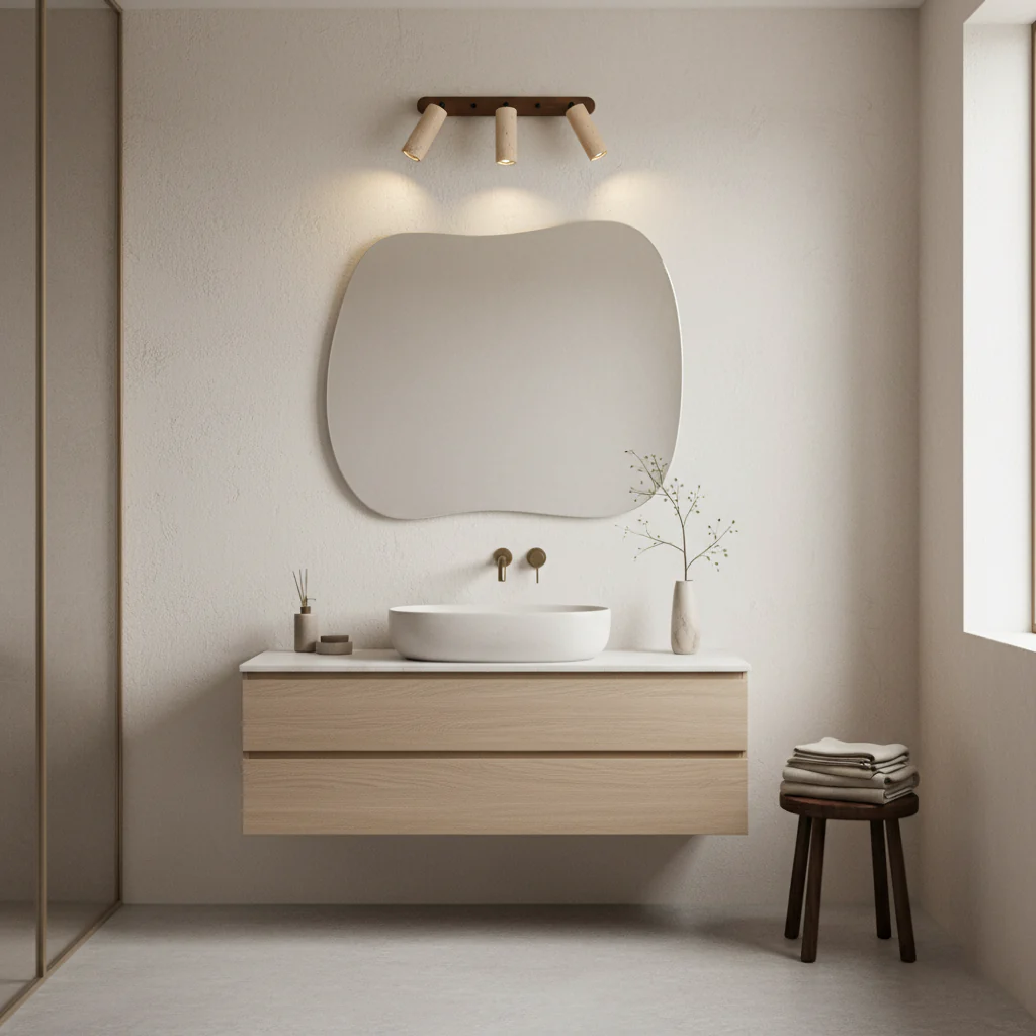 Travertine Rotatable Wall Light