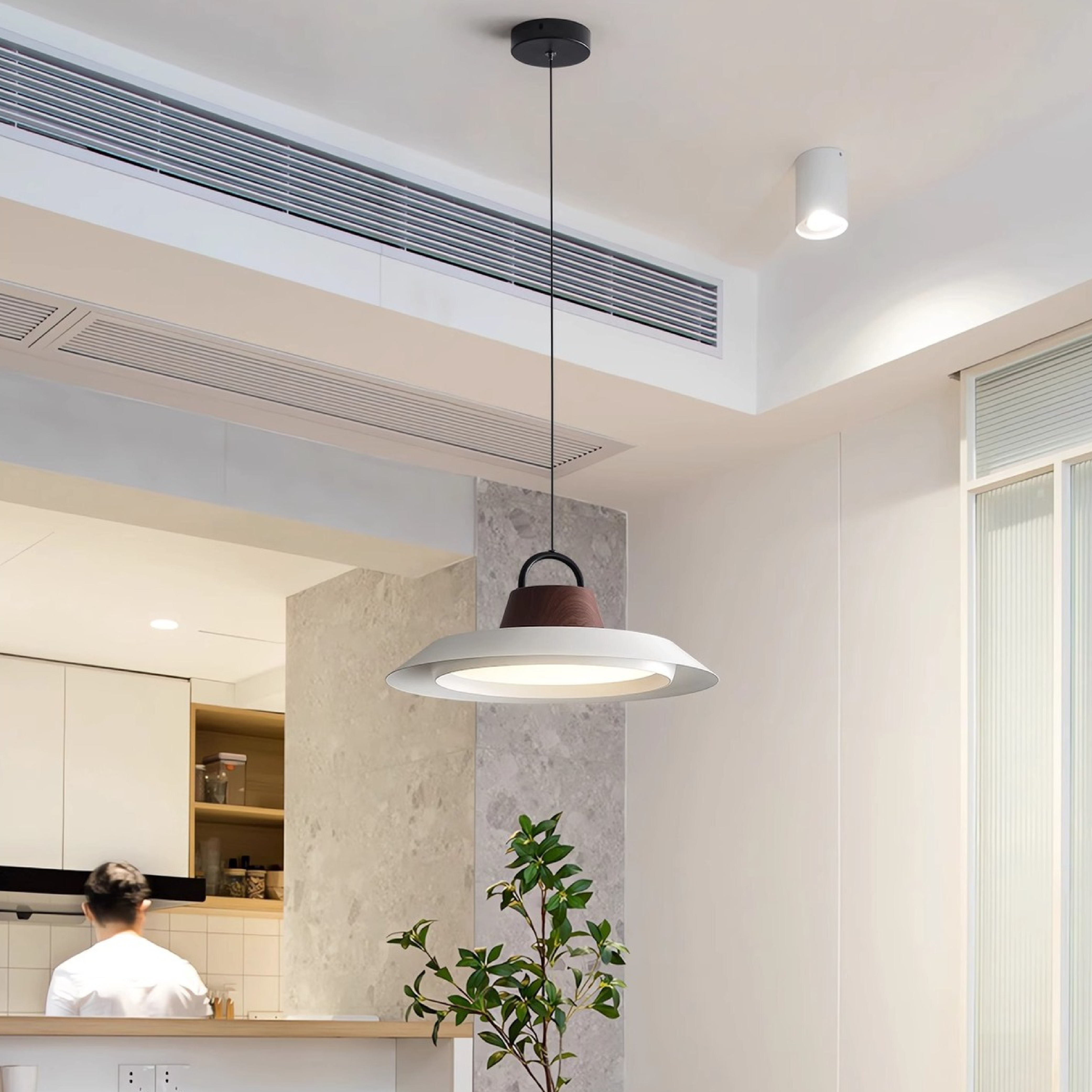 Scandinavian Wood/Metal Pendant Light
