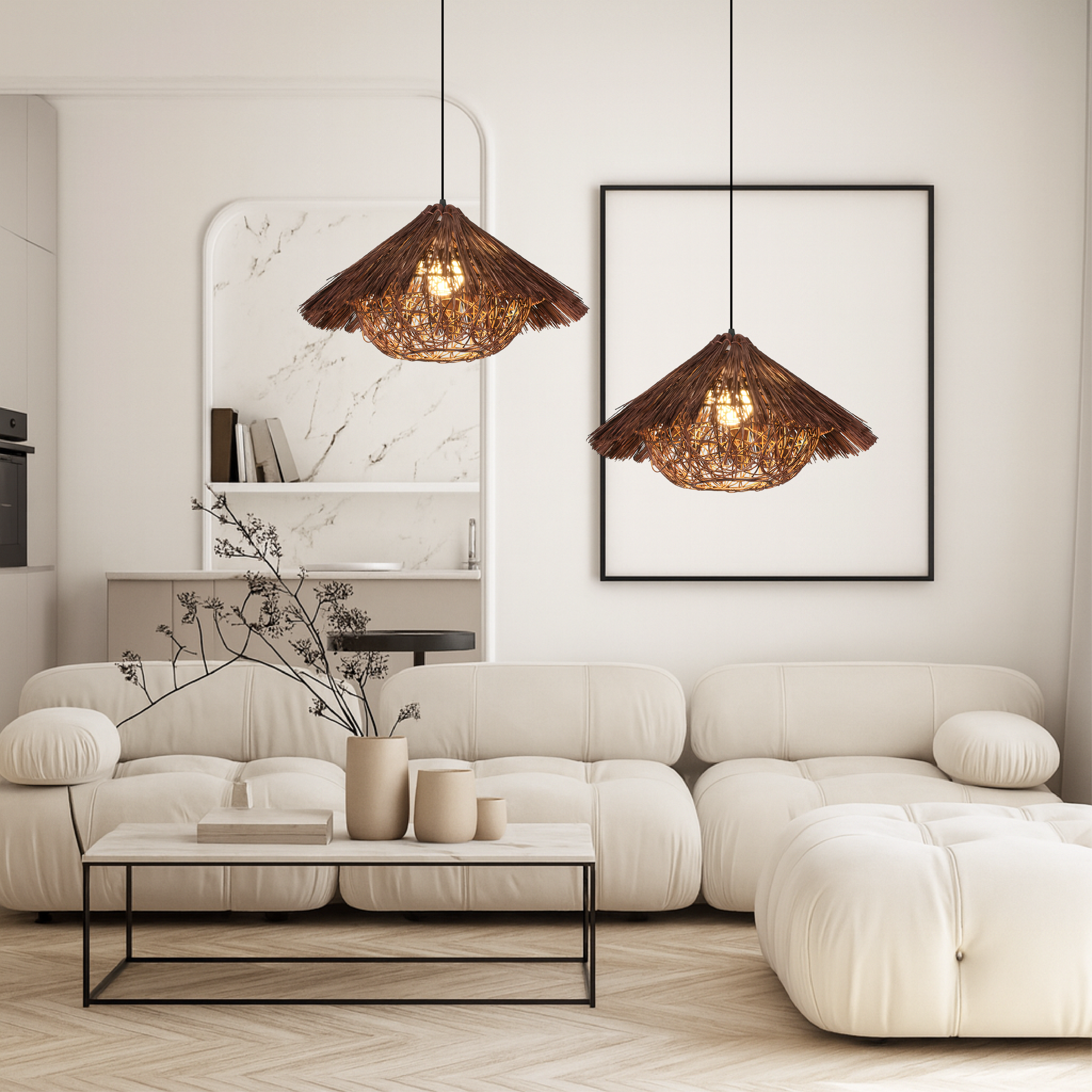 Hansi Rattan Bamboo Pendant Light