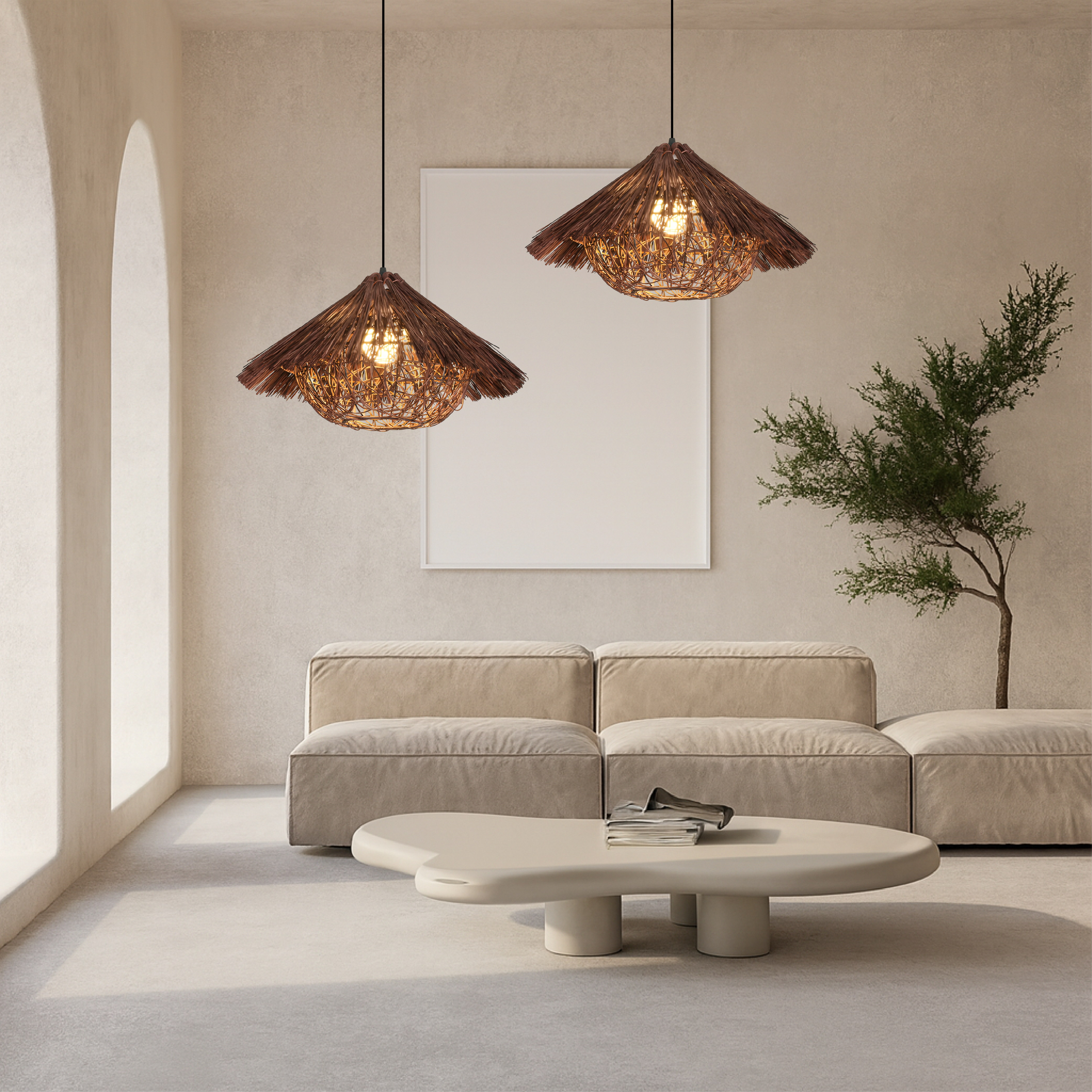 Hansi Rattan Bamboo Pendant Light