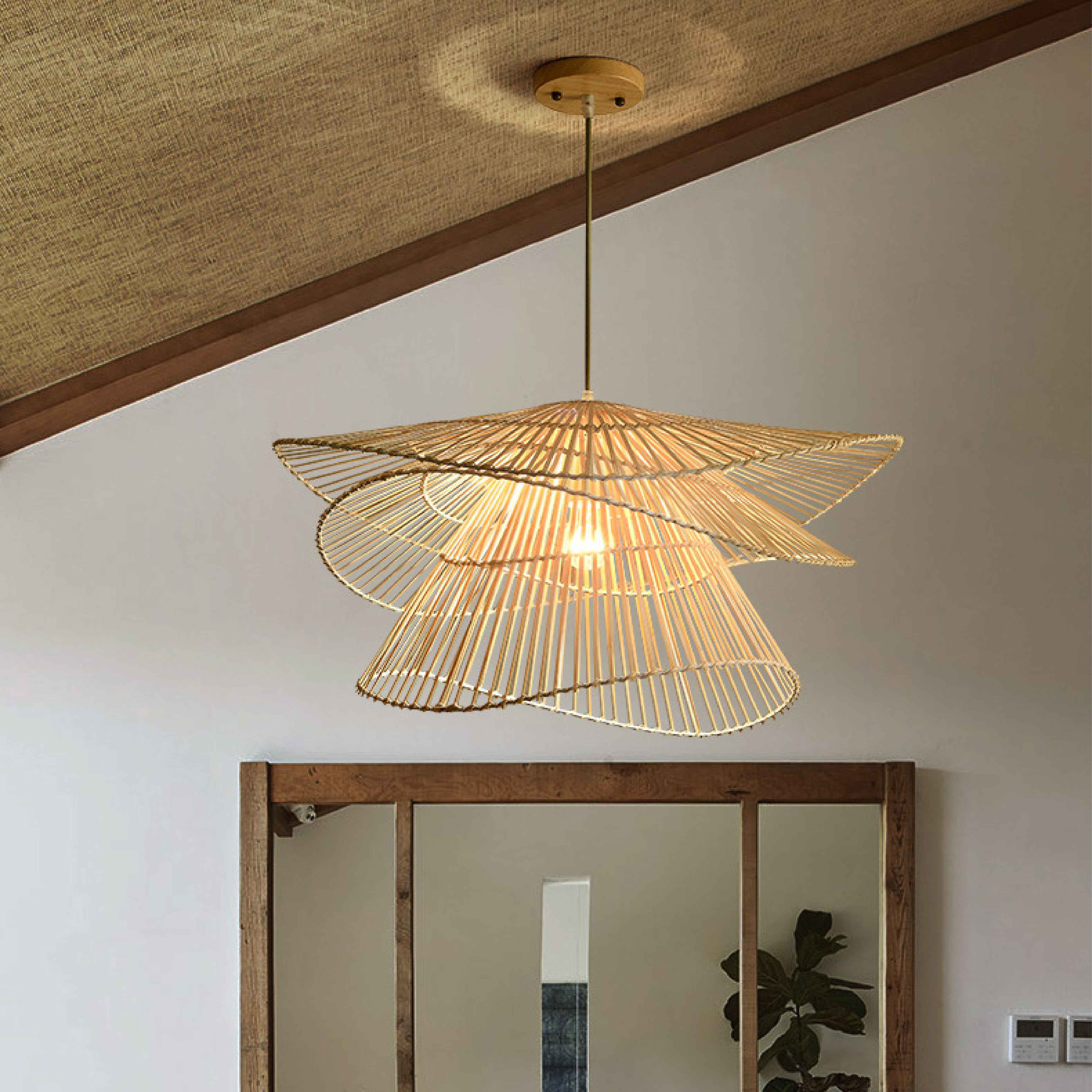 Rattan Wood Pendant Light