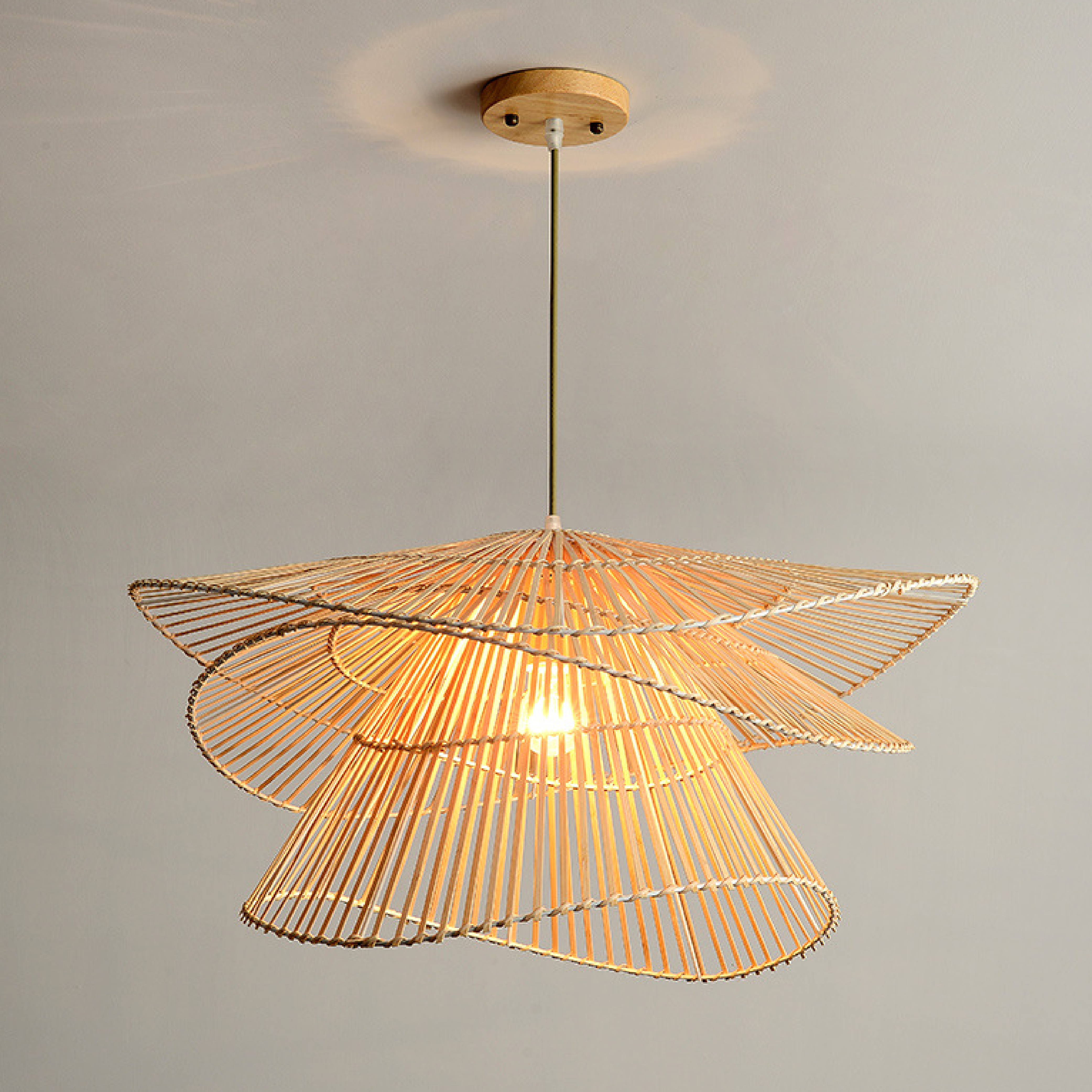 Rattan Wood Pendant Light