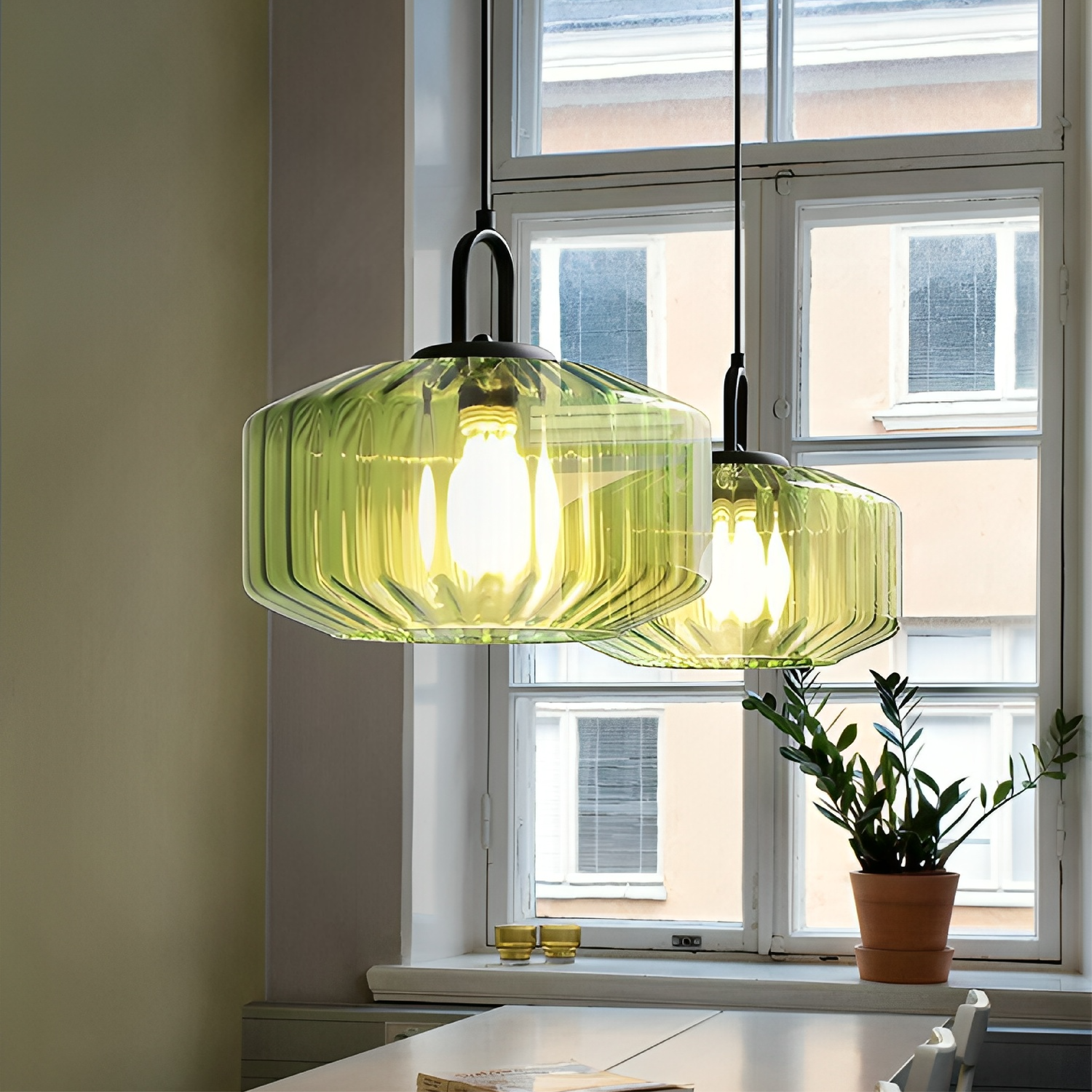 Colored Glass Pendant Light