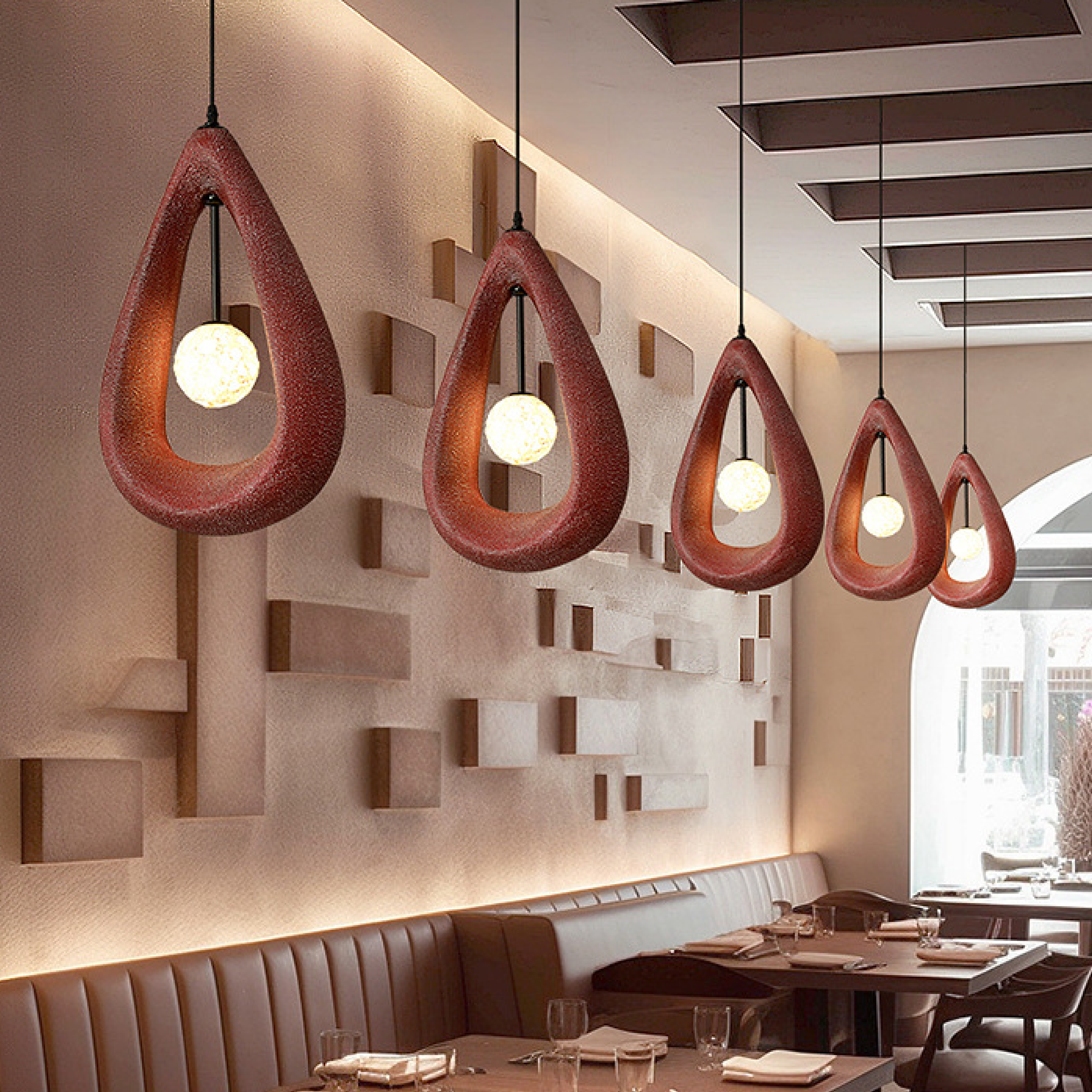 Japandi Oval Pendant Light
