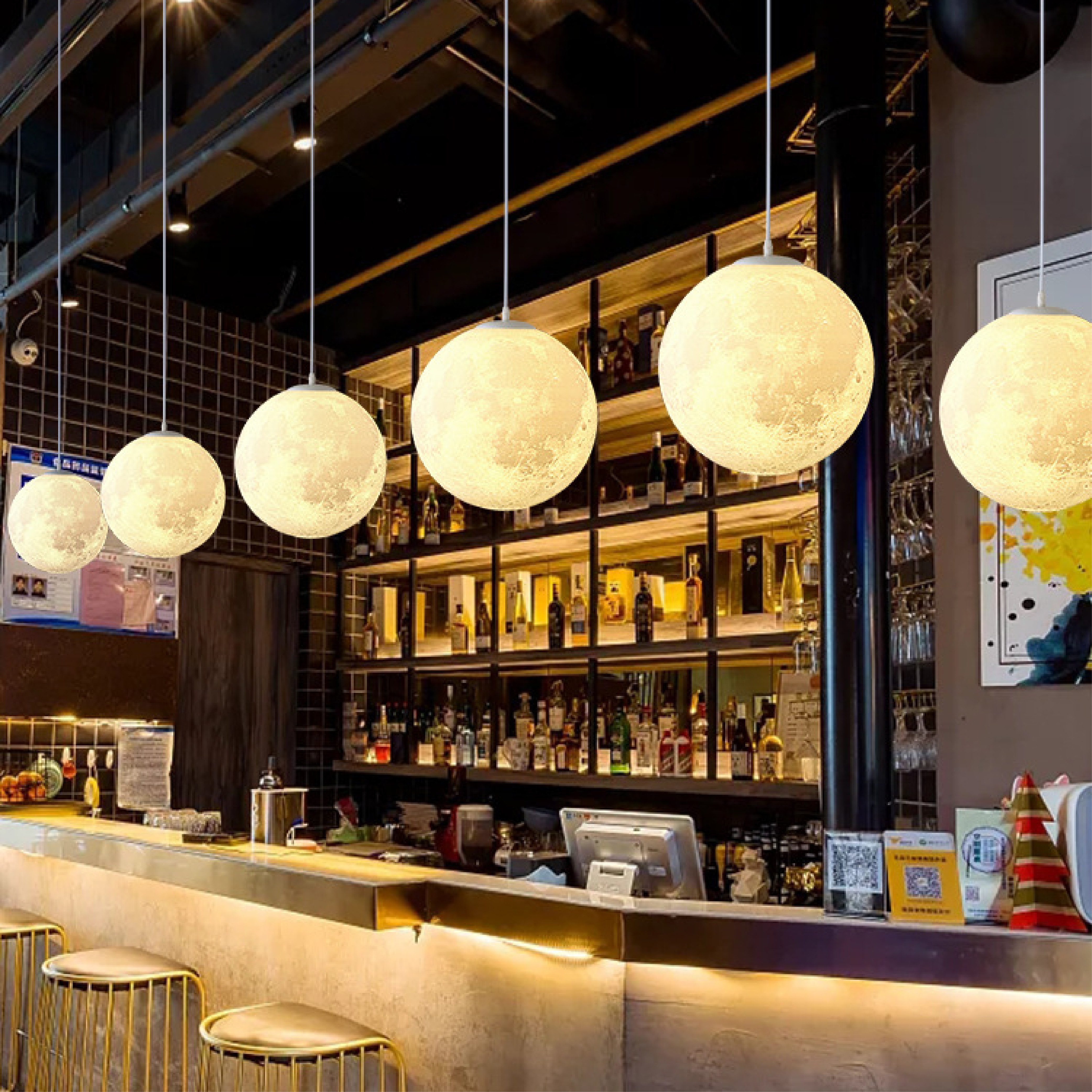 Moon Pattern Pendant Light