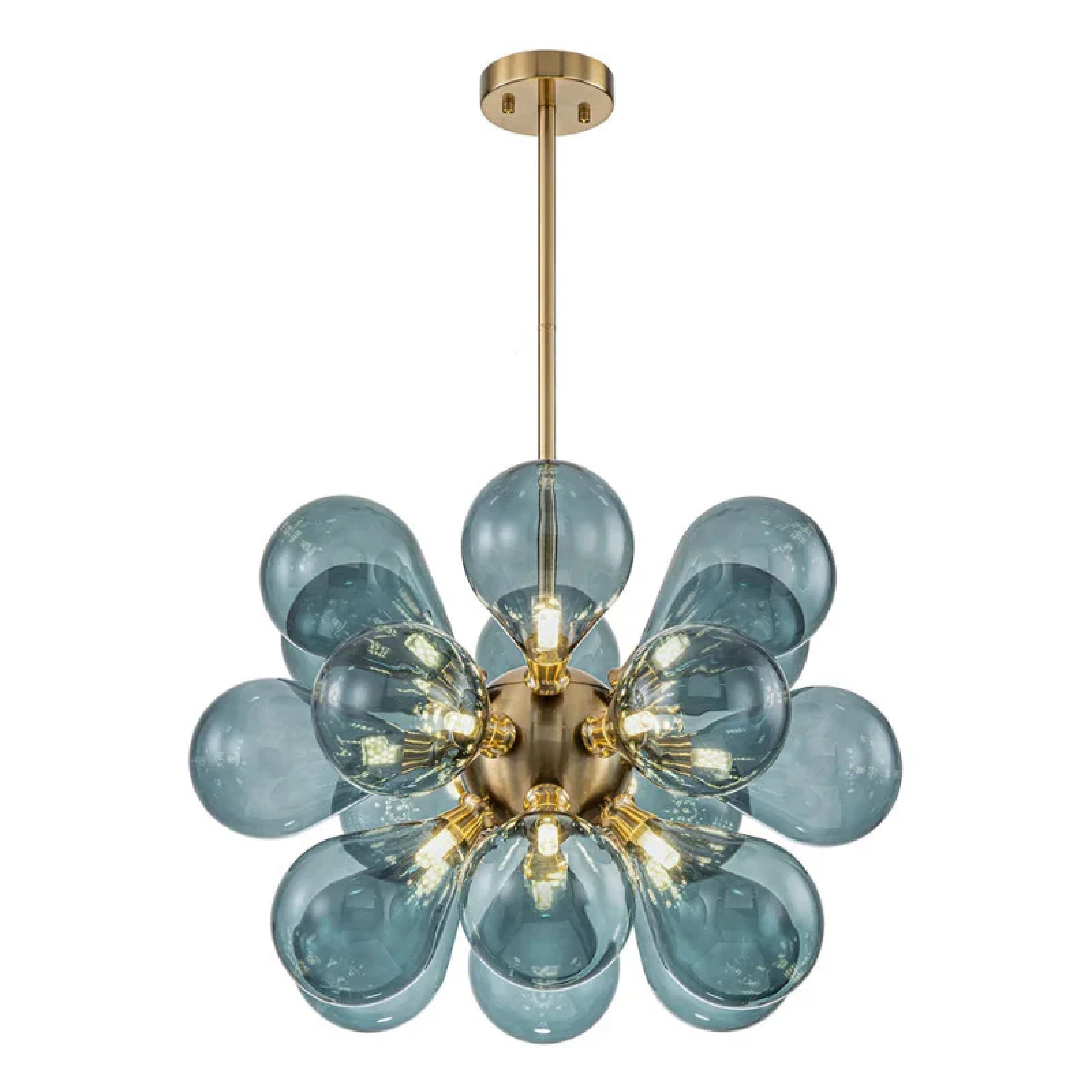 Jarise's Blue Glass Cluster Chandelier