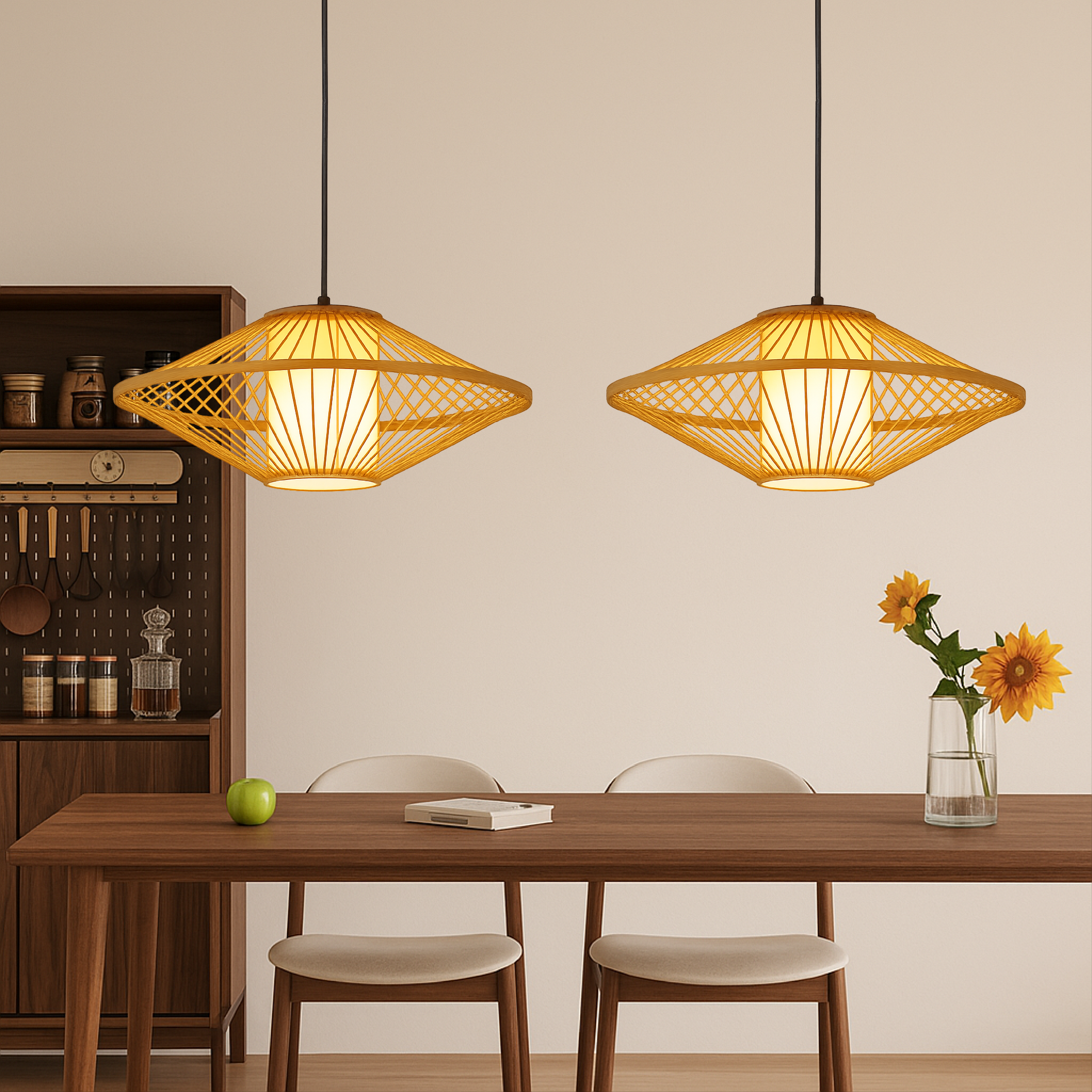 Japanese Bamboo Pendant Light