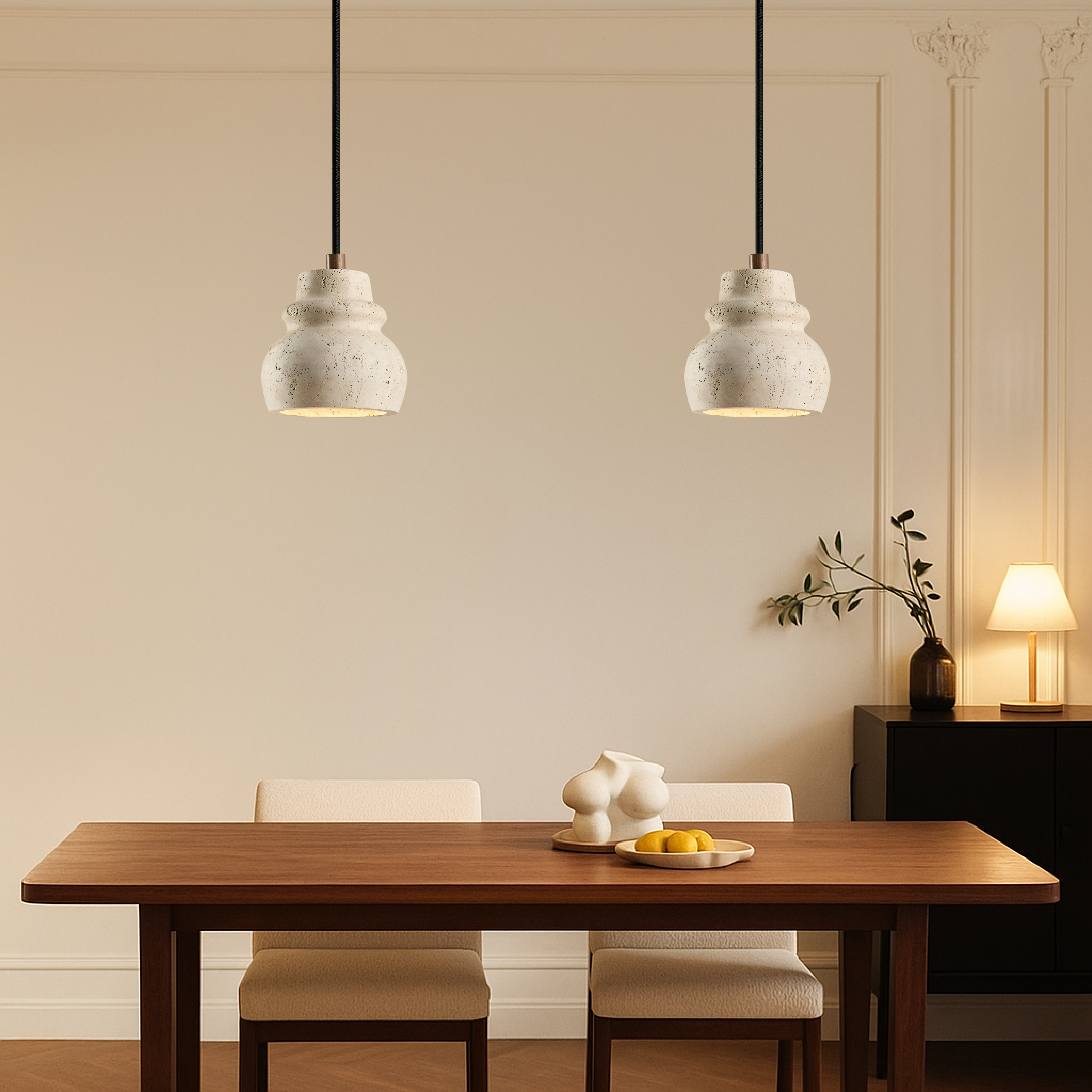 Trisu Travertine Pendant Light