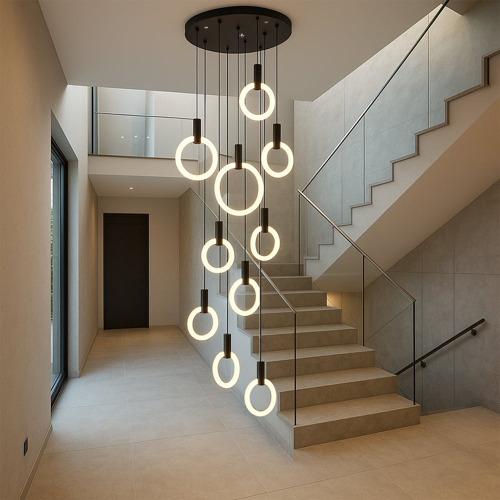 7/10 Rings Staircase Chandelier