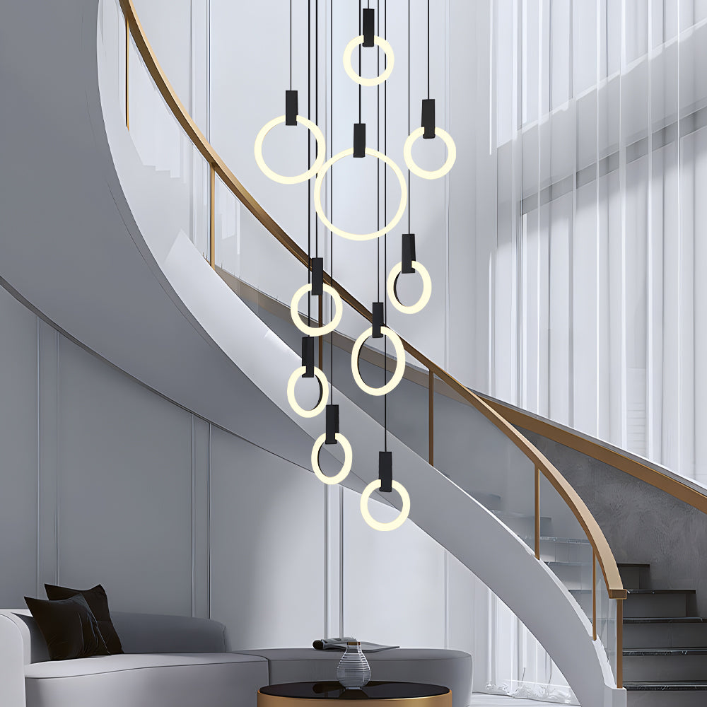 7/10 Rings Staircase Chandelier
