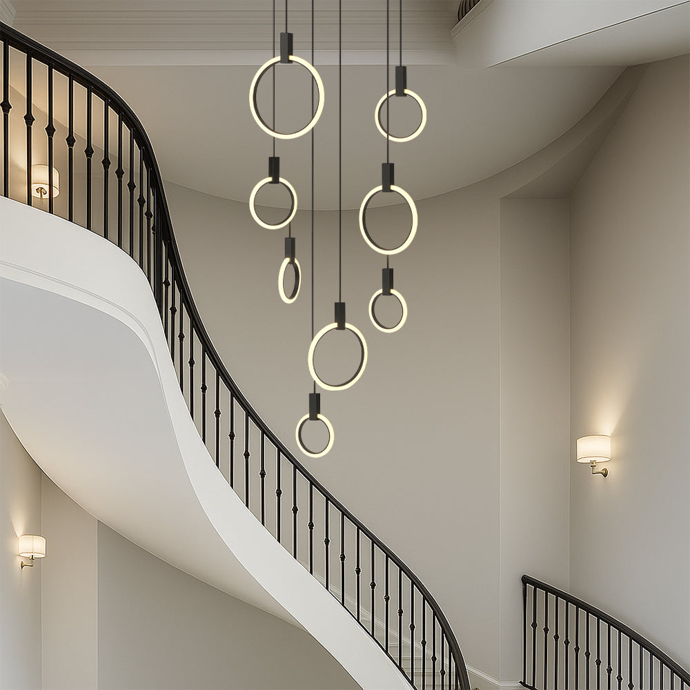 7/10 Rings Staircase Chandelier