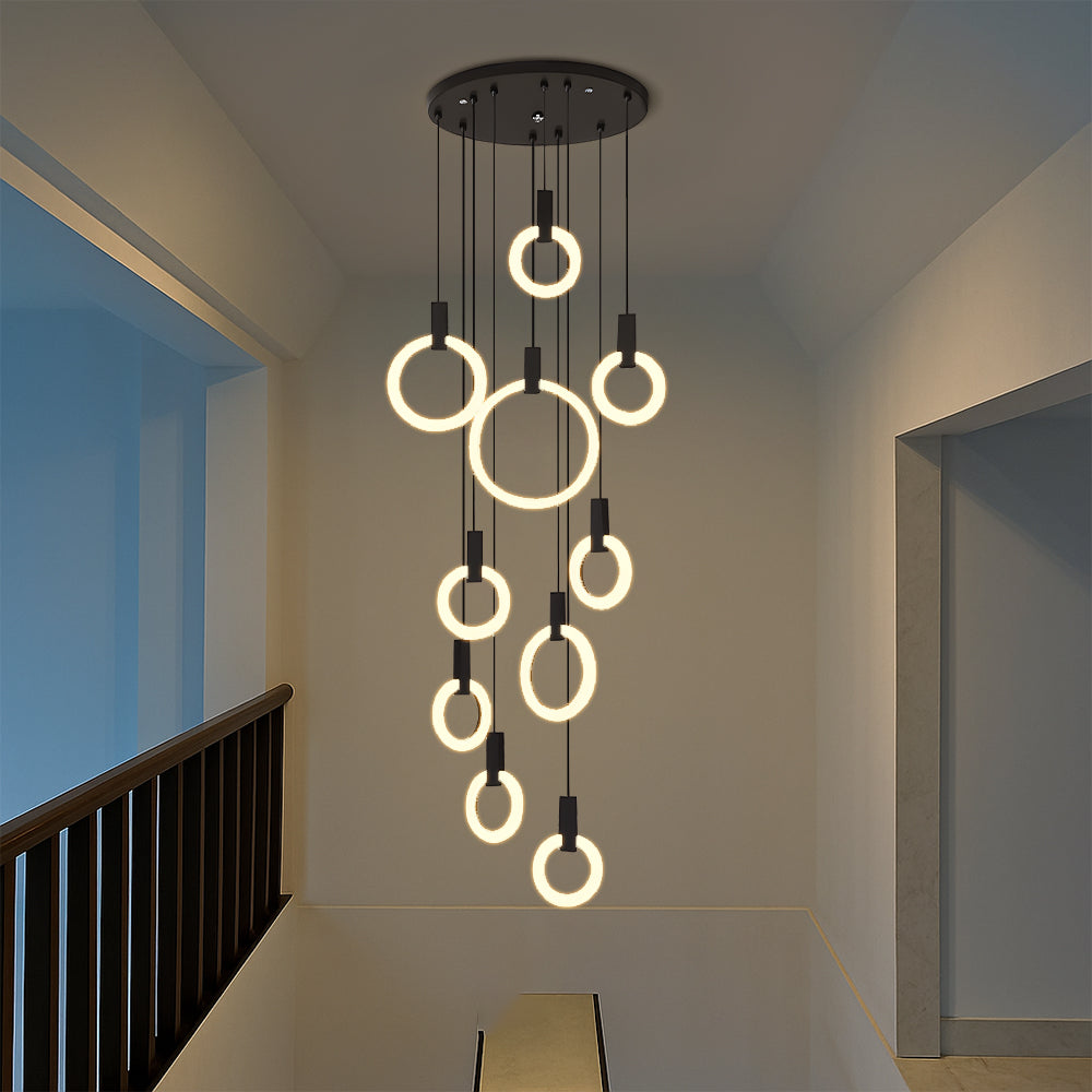 7/10 Rings Staircase Chandelier